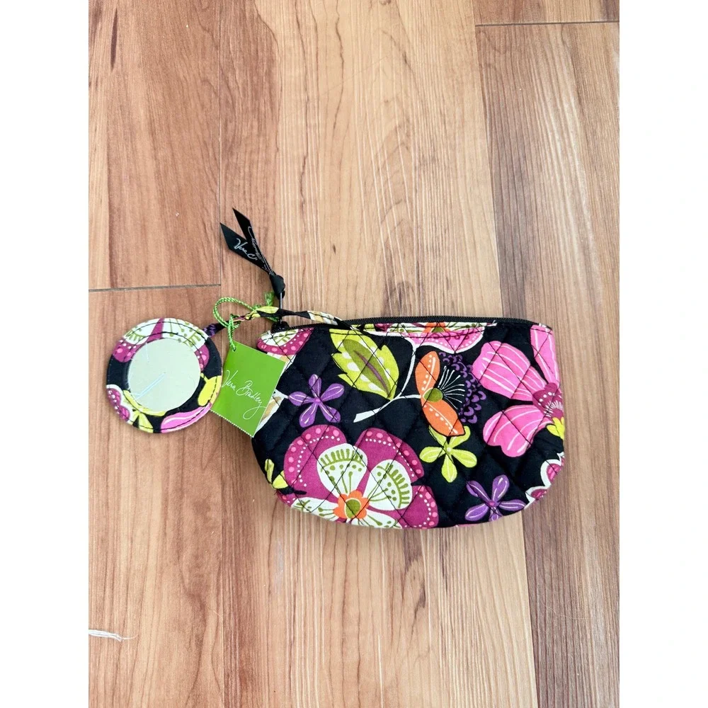 Vera Bradley Cosmetic Bag Small‎ Floral Black Pink